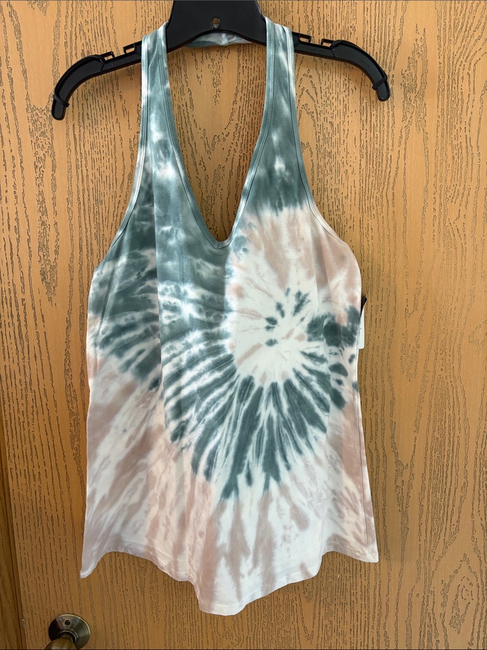 Torrid Tie-Dye Halter Tank - Green & Cream